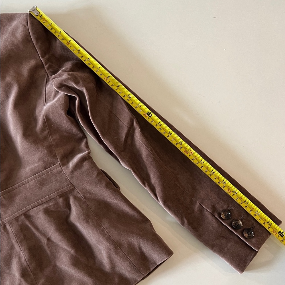 Banana Republic Factory Brown Velvet Blazer Womens Size 0 - Picture 11 of 14